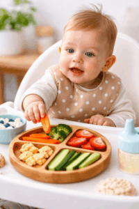 Baby greift nach Fingerfood