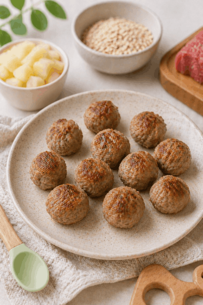 Saftige Baby Fleischbällchen (weich, gesund & perfekt für kleine Hände) Baby Fleischbällchen (weich & ohne Salz, perfekt für BLW)
