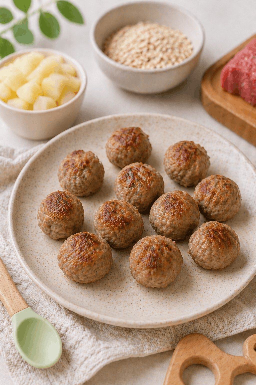 Saftige Baby Fleischbällchen (weich, gesund & perfekt für kleine Hände) Baby Fleischbällchen (weich & ohne Salz, perfekt für BLW)