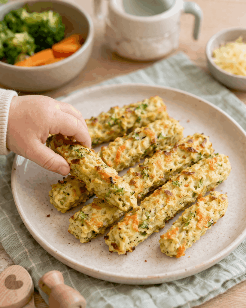 Knusprige Gemüse-Käse-Sticks (perfekt für BLW & Beikost)